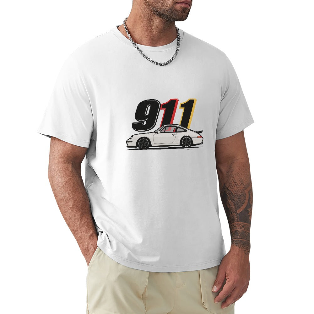 Porsche 911 - T-shirt 100% Algodão Branca