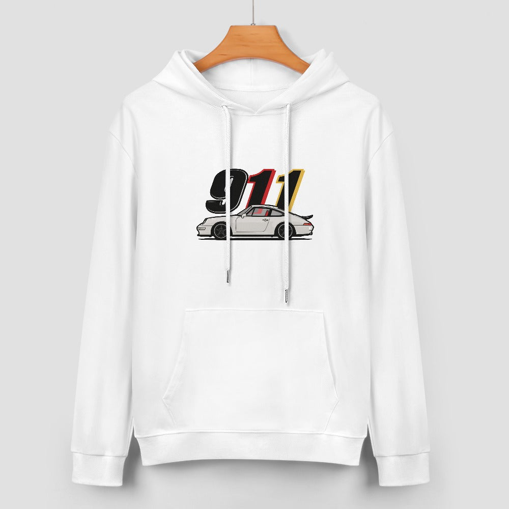 911 Porsche - Hoodie 100% Algodão Branco