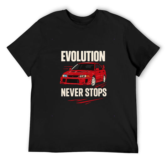 Lancer Evolution "Never Stops" - T-shirt 100% Algodão