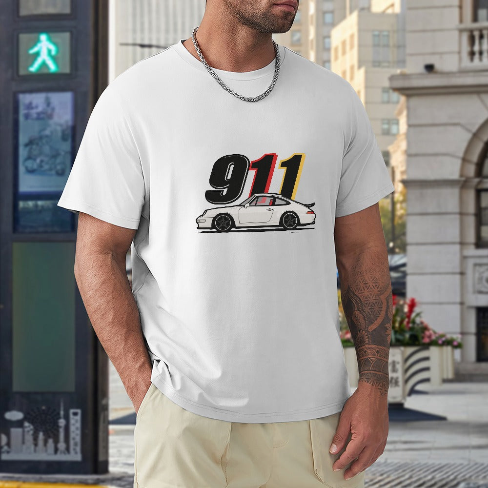 Porsche 911 - T-shirt 100% Algodão Branca