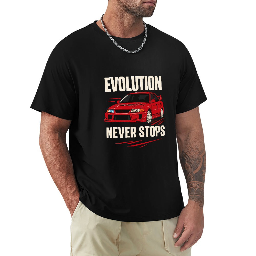Lancer Evolution "Never Stops" - T-shirt 100% Algodão