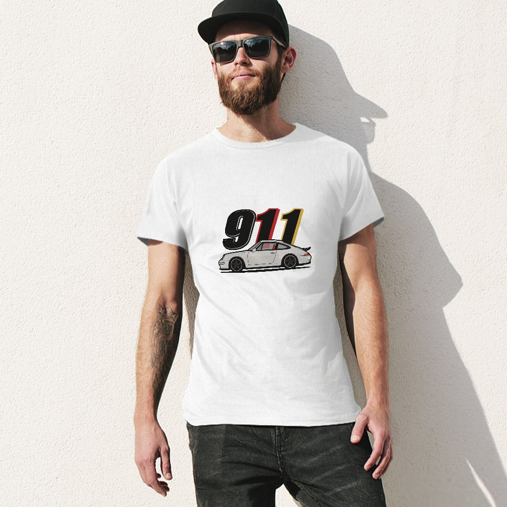 Porsche 911 - T-shirt 100% Algodão Branca