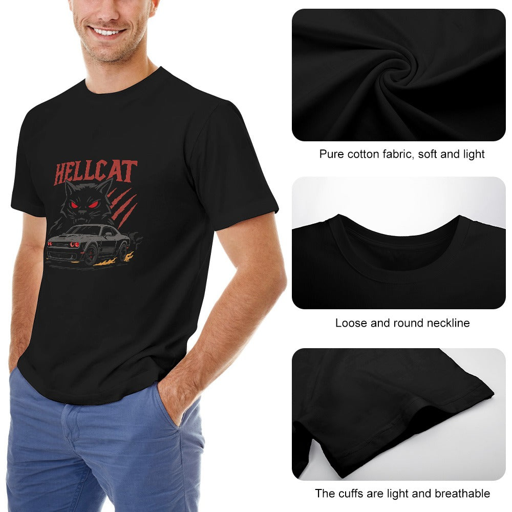 Hell cat - T-shirt 100% Algodão