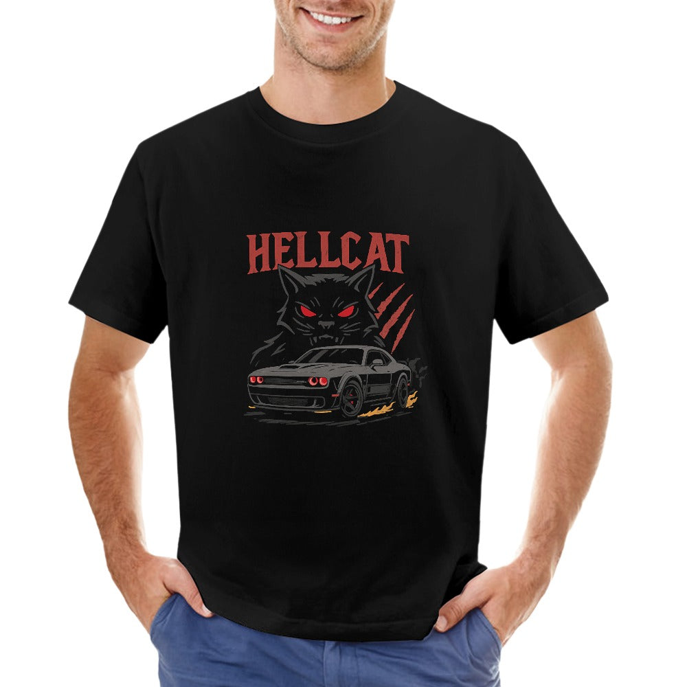 Hell cat - T-shirt 100% Algodão