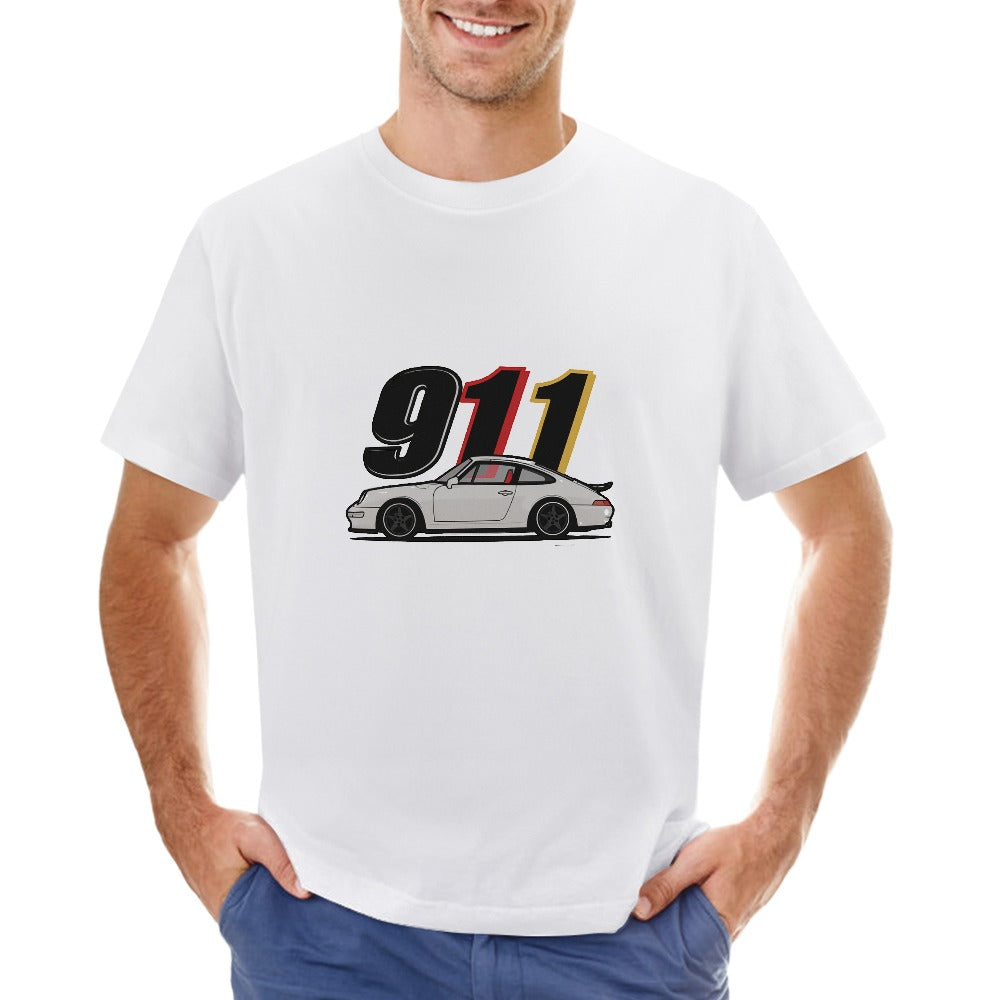 Porsche 911 - T-shirt 100% Algodão Branca