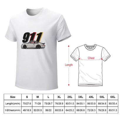 Porsche 911 - T-shirt 100% Algodão Branca