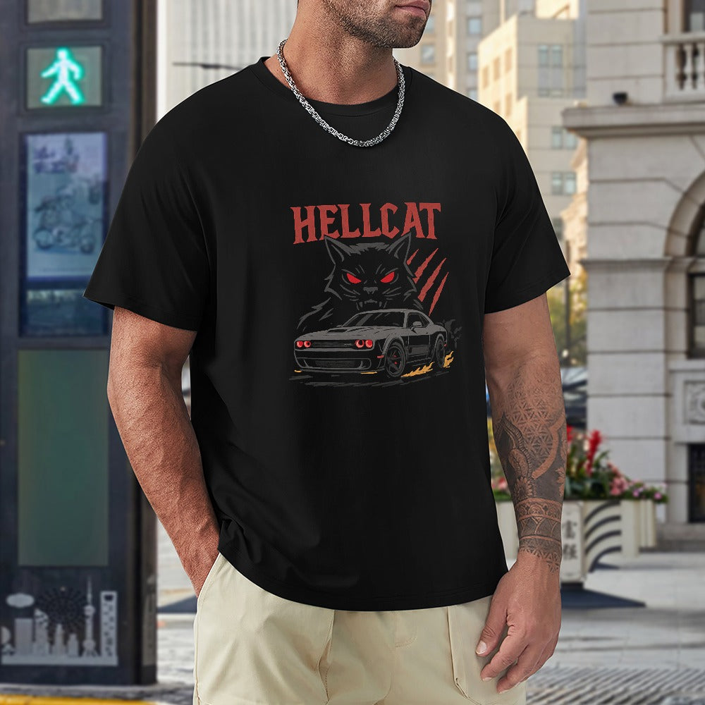 Hell cat - T-shirt 100% Algodão