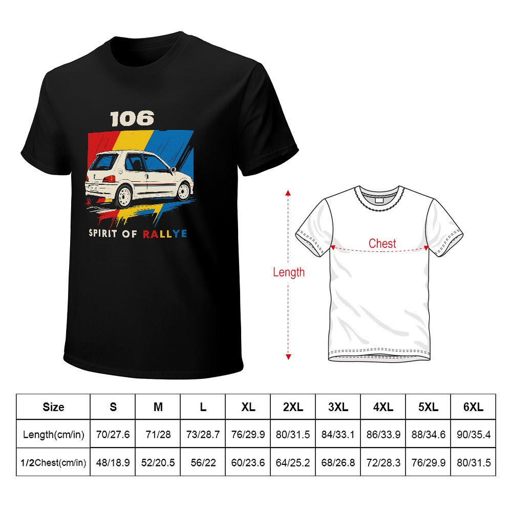 Peugeot 106 Rallye - T-Shirt 100% Algodão