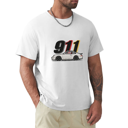 Porsche 911 - T-shirt 100% Algodão Branca