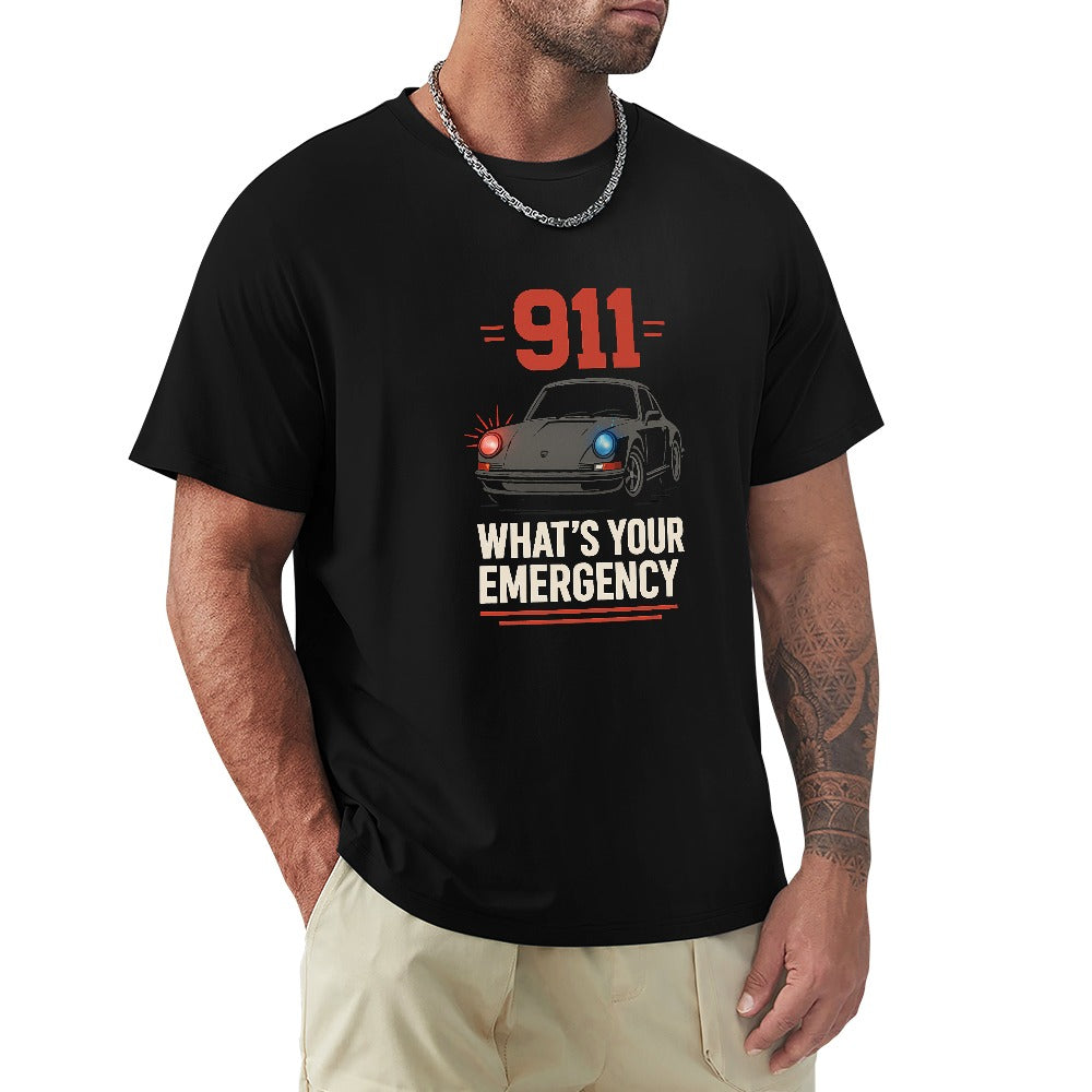 Porsche 911 "What´s Your Emergency" - T-shirt 100% Algodão