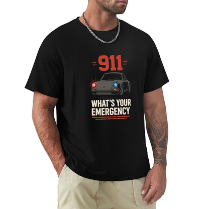 Porsche 911 "What´s Your Emergency" - T-shirt 100% Algodão