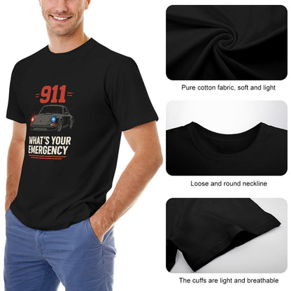 Porsche 911 "What´s Your Emergency" - T-shirt 100% Algodão