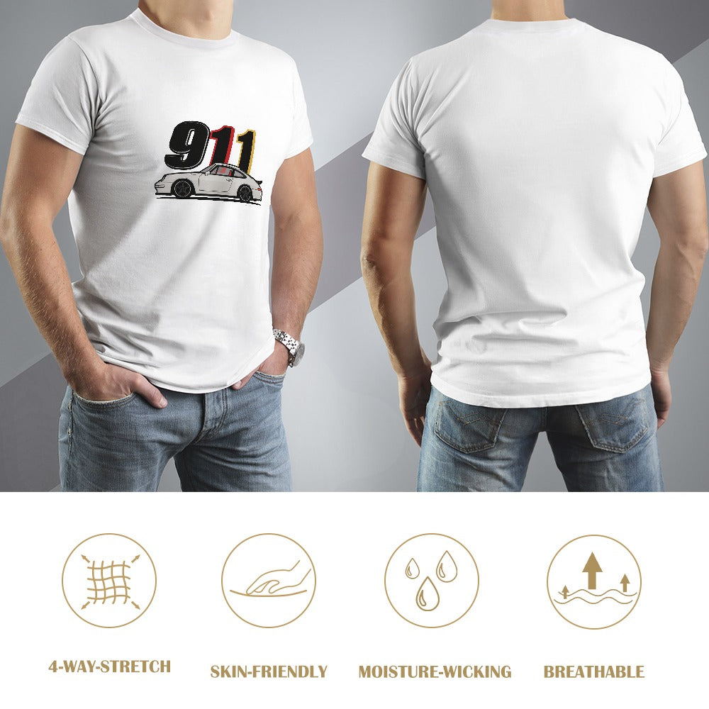 Porsche 911 - T-shirt 100% Algodão Branca