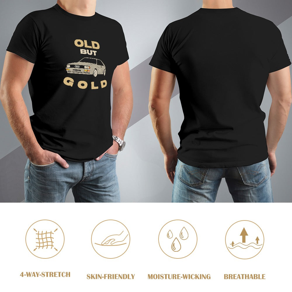Audi Quattro Old But Gold - T-shirt 100% Algodão