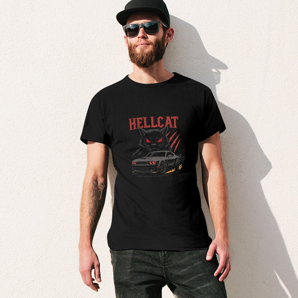 Hell cat - T-shirt 100% Algodão
