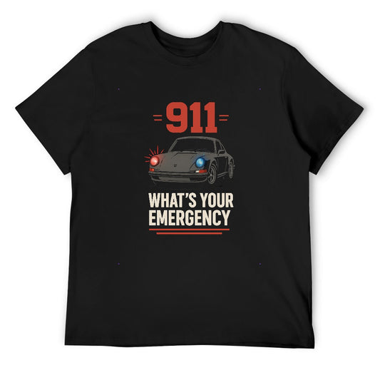 Porsche 911 "What´s Your Emergency" - T-shirt 100% Algodão