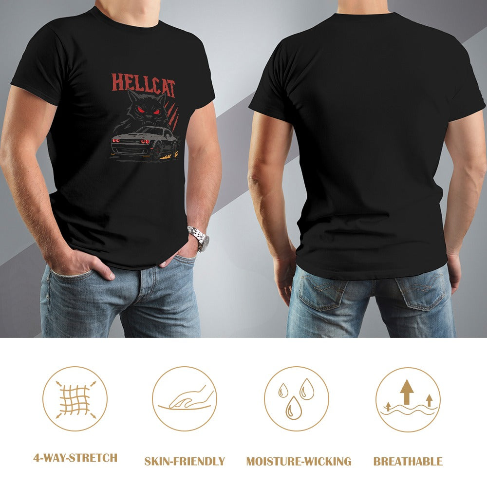 Hell cat - T-shirt 100% Algodão