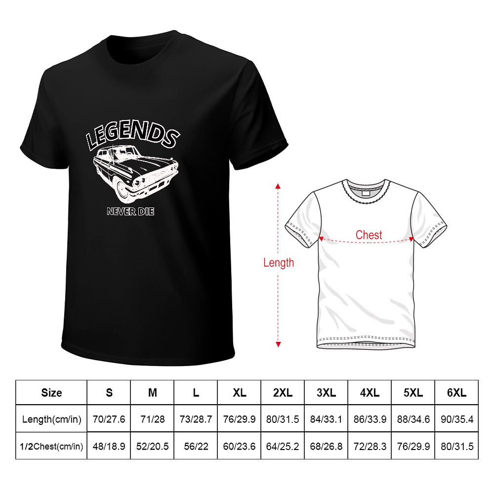 Legends Never Die - T-shirt 100% Algodão