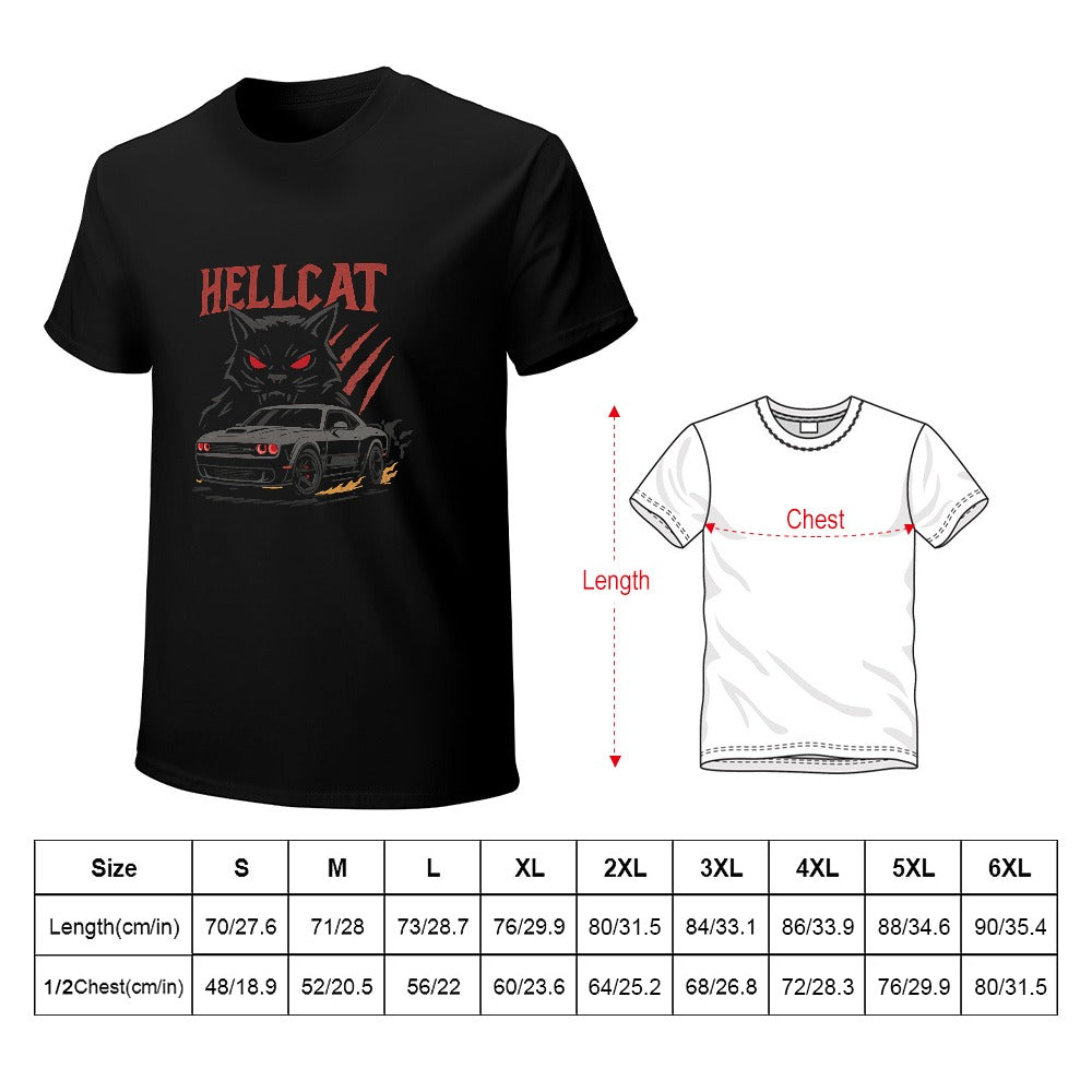 Hell cat - T-shirt 100% Algodão